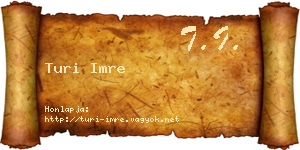 Turi Imre névjegykártya